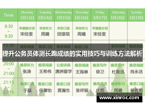 提升公务员体测长跑成绩的实用技巧与训练方法解析
